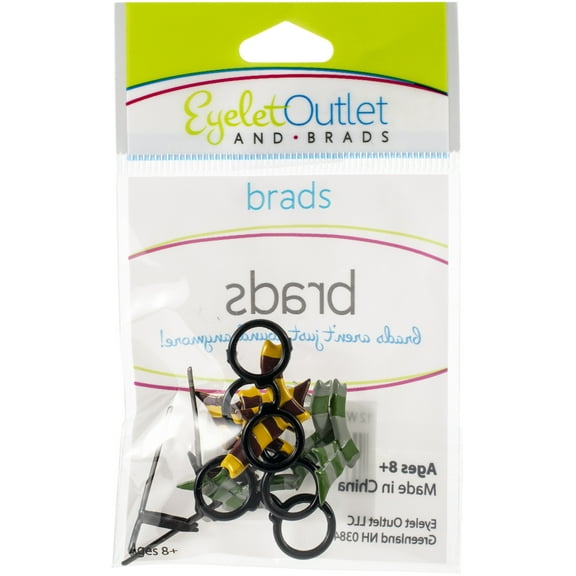 Eyelet Outlet Shape Brads 12/Pkg-Wizard