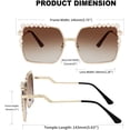 thumbnail image 6 of FEISEDY Women Oversized Square Sunglasses Pearl Design Ladies 2021 New Luxury Fashion Big Shades B2747, 6 of 15