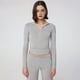 thumbnail image 4 of Sudadera Deportiva de Cuello Alto con Cremallera de un Cuarto para Mujer Gris S, 4 of 10