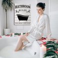 thumbnail image 2 of Bathroom Rules Sign Bathroom Wall Art Vintage Canvas Prints Bath Signs Wall Art Decor Rustic Laundry Room Decor For Bathroom Apartment Black and White Bathroom Art Size11.5 x 15 inch, 2 of 6