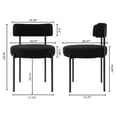 thumbnail image 3 of Boucle Upholstered Metal Side Chair, Dinning Chair Set of 6, Black, 3 of 7