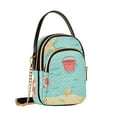 thumbnail image 7 of FORMRS Crossbody Bag for Women Quilted Travel Shoulder Cell Phone Purse with Chain Strap Handbag, Blue Beach Pattern, 7 of 7