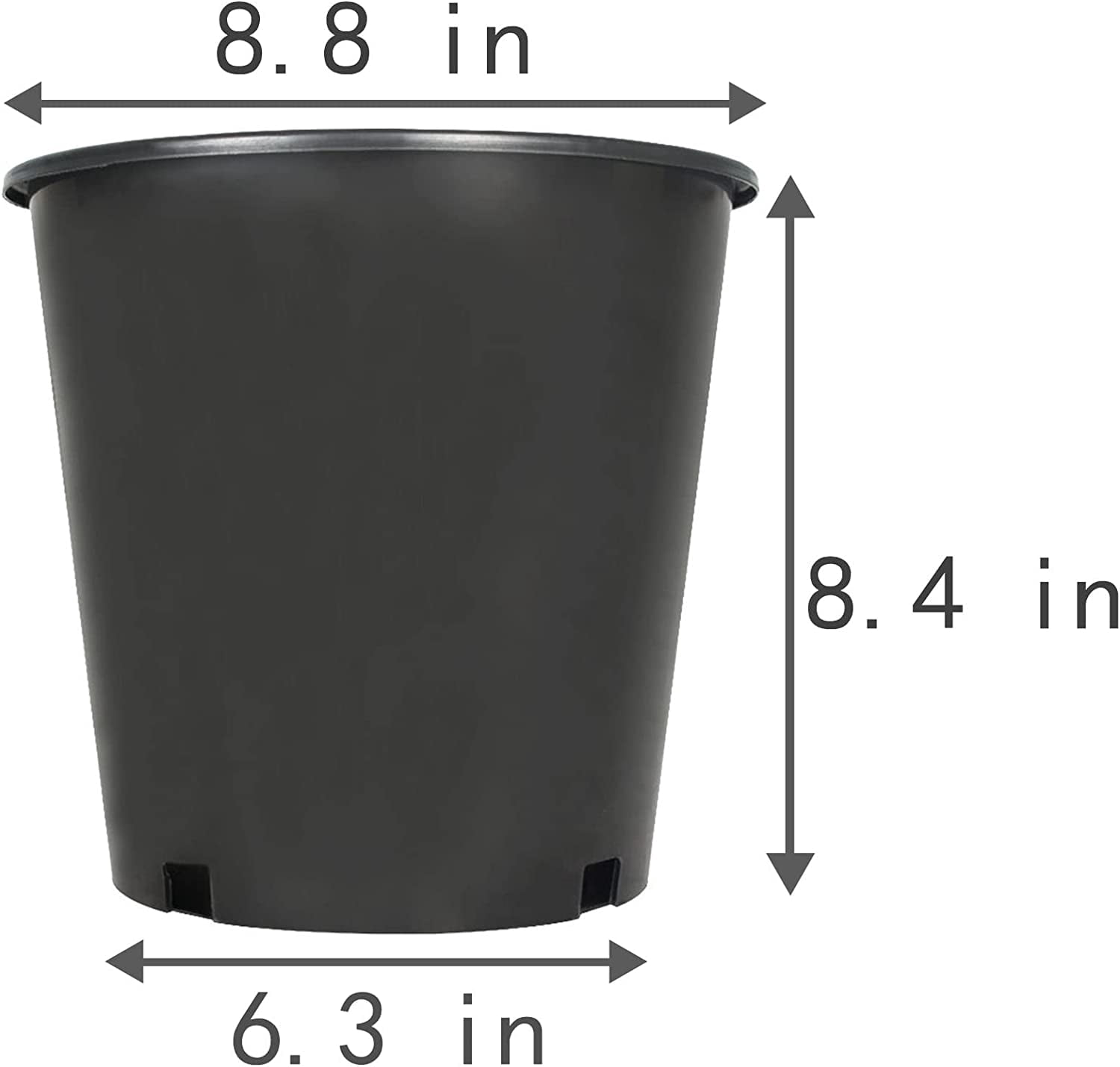 Plant Nursery Pot 10-Pack 1 Gallon Plastic Garden Planter Pots Flower Seedling Injection Molded Container Seed Starting Pot Set for Indoor Outdoor Plants Seedlings Vegetables Black