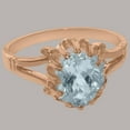 thumbnail image 5 of LBG British Made 18k Rose Gold Natural Aquamarine Womens Anniversary Ring - 33 size options - Size 4.5, 5 of 6