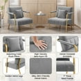 thumbnail image 7 of Yaheetech Oversized Velvet Accent Armchair with Gold Metal Frame, Light Gray, 7 of 7