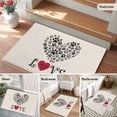 thumbnail image 5 of Entryway Rug 2'x3', Romance Love Small Rug for Kitchen Bathroom Door Mat Indoor Entrance, Heart Dog Paw Prints Roses Beige Non-Slip Area Rugs Floor Mats Carpet Front Door Rugs, 5 of 8