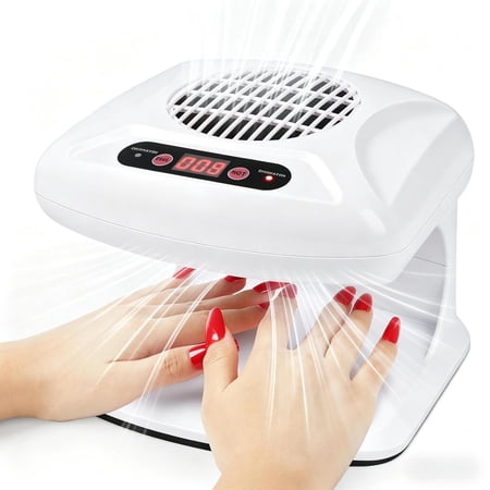 Professional Nail Dryer: 300W Quick Drying Nail Dryer for Regular Polish Acrylic Dip Powder Nail Dehydrator Primer Nail Polish Dryer Fan with Hot & Cold Air Must Have Nail Tech Supplies White