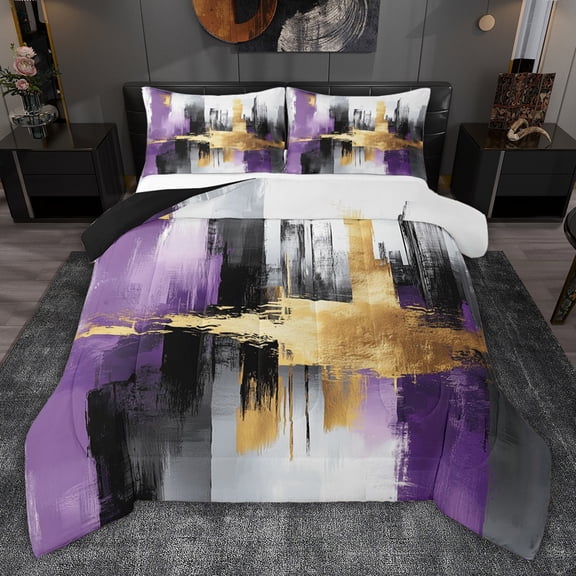 jejeloiu Minimalist Aesthetic Artwork Twin Comforter Sets,Gold Glitter Print Bedding Set For Girls Kids Reversible 2pcs