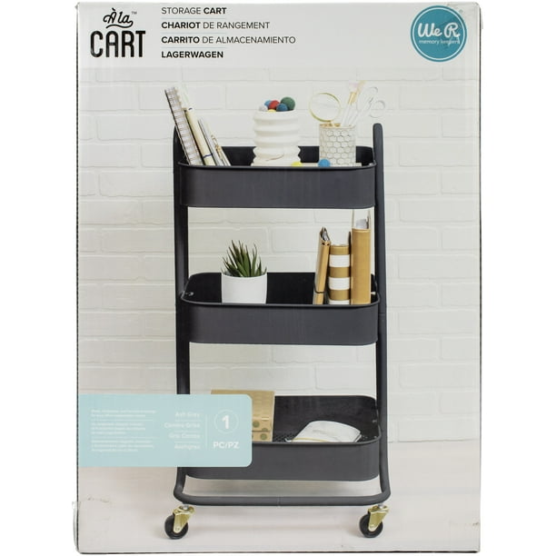 We R Memory Keepers A La Cart Storage Cart With HandlesBurnt Ash