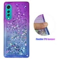 thumbnail image 4 of Case for LG Velvet, Nakedcellphone [Purple Waterfall] Flexible TPU Slim Cover [with Snow-Globe Glitter Bling, Iridescent Hearts and Rhinestone Crystals] for LG Velvet Phone LM-G900M, 4 of 8