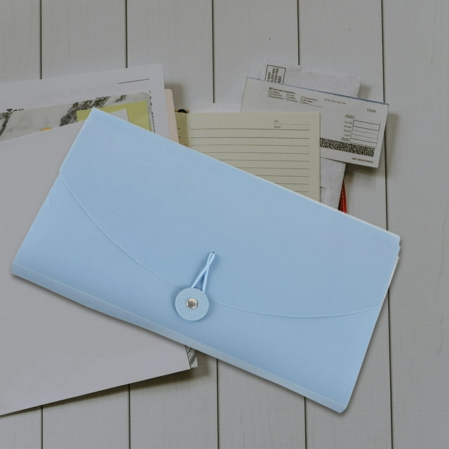 unbranded Bolsa Organizadora De Archivos Azul Con Múltiple Almacenamiento Para Recibos Y