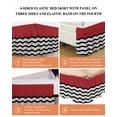 thumbnail image 5 of Black Ripple Bed Skirt Queen Size 18" Drop Black Striped Simple Red Geometric Abstract Ruffled Wrap Around Bed Skirts Adjustable Elastic Bedskirt Dust Ruffle for Queen Size Bed, 5 of 7