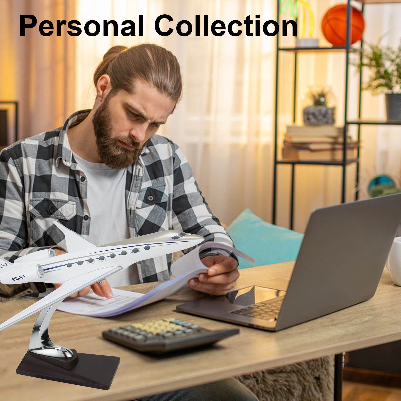 Gulfstream Jet Model 650, 11.81" Aviation Airplane Models Alloy Diecast Airplane, Resin Model Airplane with Stand and Gift Box Adult Collectibles and Decoration Gift