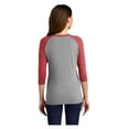 thumbnail image 2 of District Womens Perfect Tri 3/4-Sleeve Raglan T-Shirt Red Frost/ Grey Frost DM136L S, 2 of 3