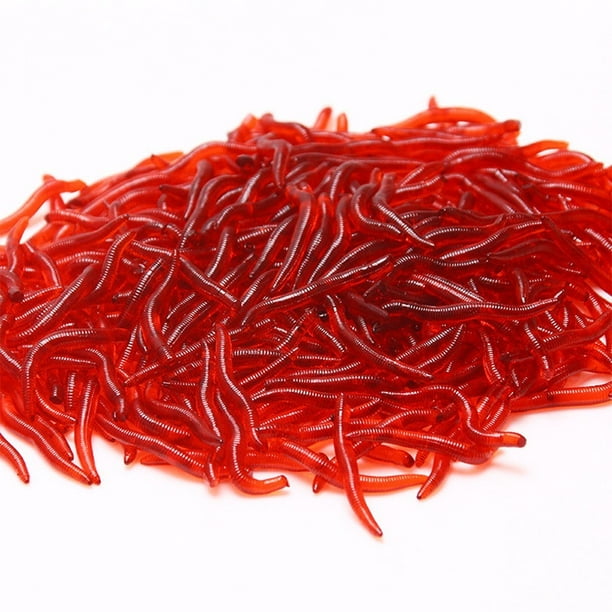 100Pcs Lifelike Fishy Smell Red Worms Soft Bait Simulation Earthworm