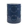 CC Home Furnishings 17.75" Coastal Blue Decorative Glazed Ceramic Garden Stool