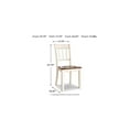 thumbnail image 3 of Signature Design by Ashley Whitesburg Cottage Rake Back Dining Chair, Set of 2, Brown & White, 3 of 3
