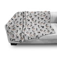 thumbnail image 3 of Skeleton Soft Flannel Fleece Throw Blanket, Whimsical Pattern with Scary on Skateboard with Bubbles, Cozy Plush for Indoor and Outdoor Use, 50" x 60", Charcoal Grey White, by Ambesonne, 3 of 6