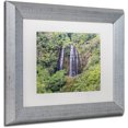 thumbnail image 2 of Trademark Fine Art 'Opaekaa Falls' Canvas Art by Pierre Leclerc, White Matte, Silver Frame, 2 of 4