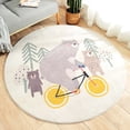 thumbnail image 2 of 36-Inch Round Non-Slip Animal Print Rug for Living Room, Bedroom, Nursery Coffee Table Mat Soft Faux Fur Floor Decor, 2 of 5