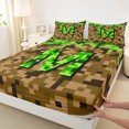thumbnail image 3 of Manfei Personalized Initial M 3pcs Twin Sheet Sets for Children Kids Teens,Building Blocks Twin Fitted Sheet,Construction Game Breathable Flat Sheet,Super Cozy Room Decor, 3 of 7