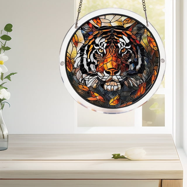 Tong Acrylic Puzzle Style Colored Glass Style Hanging Featuring Unique Irregular Shapes As Home Art Which Can Be Installed On Windows