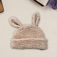 thumbnail image 3 of Gorro holgado de dibujos animados para mujer, gorro de invierno cálido con orejas de conejo, ligero y suave. caqui, 3 of 7