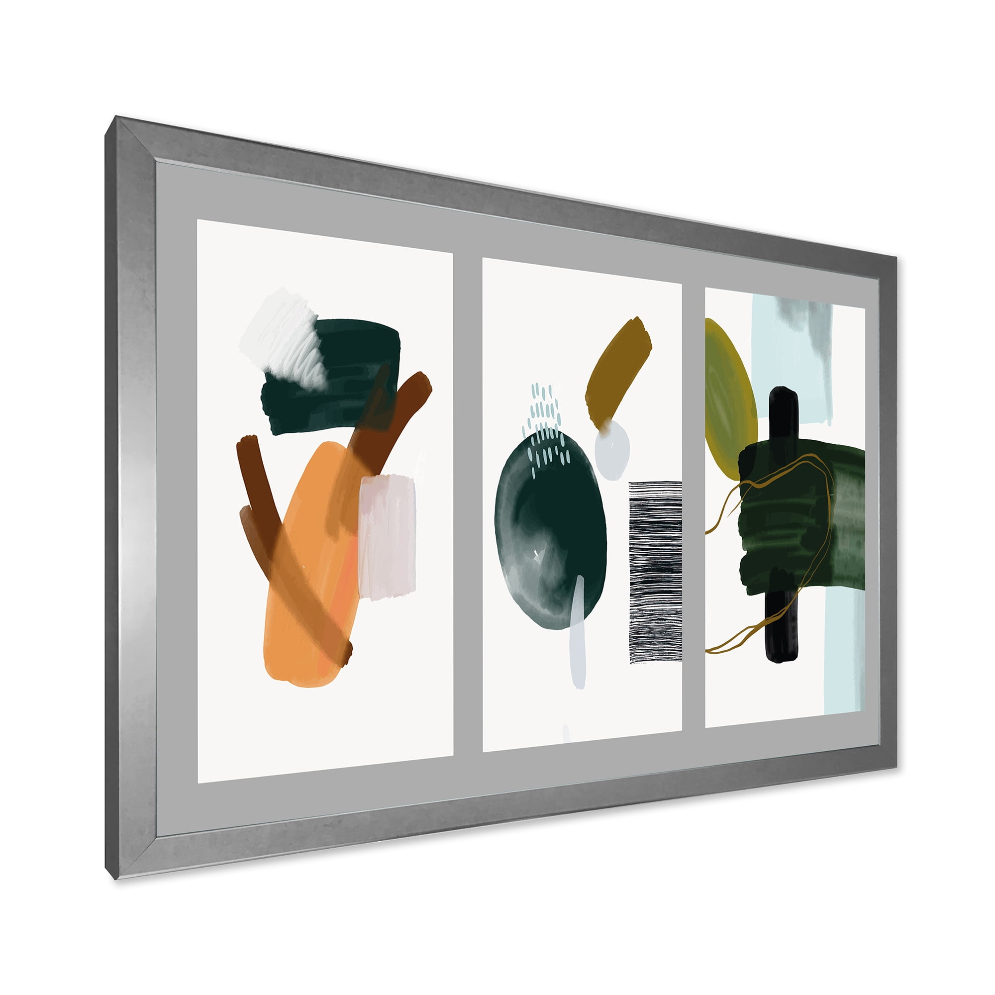 Designart 'Compostion Minimalistic of Organic Shapes IV' Modern Framed Art Print