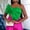 Green, variant on Zip‑Front Off‑Shoulder Bow Wrap Crop Top Zipper Detail Short Sleeve Convertible Styling Lightweight Stretch Fabric Flattering Fit For Casual Daywear And Vacation Looks, Crop Top Blue S