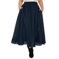 thumbnail image 5 of Beautybatik Navy blue Women Cotton BOHO Gypsy Long Maxi Victorian Renaissance Flare Skirt 3X, 5 of 5