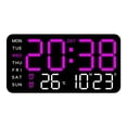 thumbnail image 1 of Grandes Horloges Murales Numériques Affichage Semaine Date Température Contrôle Vocal Tables LED Réveil 12/24H Luminosité Réglable, 1 of 10