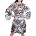 thumbnail image 5 of Moomaya Printed Womens Kimono Sleeve Robes Satin Silk Getting Ready Bridal Robe Coverup, 5 of 7