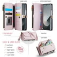 thumbnail image 2 of for Samsung Galaxy Z  Fold 6 Wallet Case, 5 Card Slots & 1 Zipper Pocket & 1 Cash Slot & 1 Cash Pocket & 1 S Pen Holder & Lanyard & Crossbody Strap & Kickstand & RFID Blocking Phone Case, Pink, 2 of 10