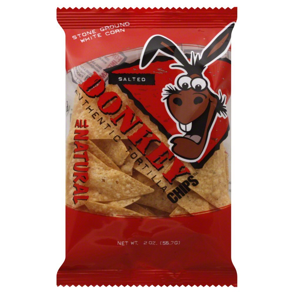 Donkey Chip Tortilla Chips, Salted, 2 Oz