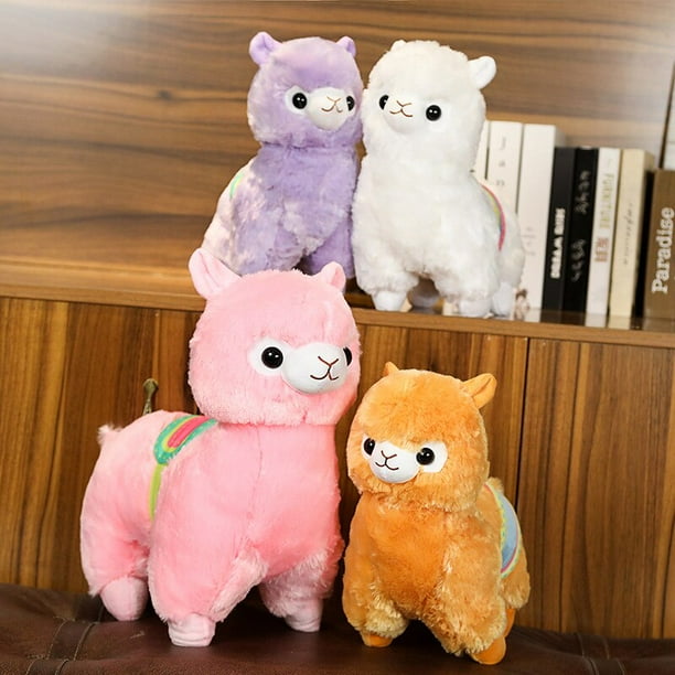 Soft/ Simulation/ Cute/ Alpaca Plush Toy/ Colored Standing Alpaca Doll/ Children's Birthday Gift/ Home Decoration zhangmengya LED