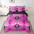 thumbnail image 2 of Homewish Vintage Tribal Aztec Bedding Comforter Set 7pcs for Adult, Pink Stripes Triangle King Bedding Sets, Southwestern Theme Reversible Bed Sheets, Microfiber Bedroom Decor, 2 of 7