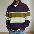 thumbnail image 6 of Horkkom Men Pullover Sweatshirt Fall Outfits Striped Sweatshirt Trendy Casual Sweatshirt L, 6 of 7