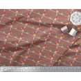 thumbnail image 2 of Soimoi Tissu en Poly Georgette à Rayures et Imprimé d'Ara et de Perroquet, Tissu au Mètre, 42 Pouces de Large, 2 of 3