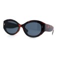 thumbnail image 4 of Womens Mod Fashion Thick Arm Inset Lens Large Oval Plastic Sunglasses Tortoise - Black, 4 of 8