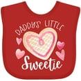 thumbnail image 3 of Inktastic Daddy's Little Sweetie with Pink Heart Cookie Boys or Girls Baby Bib, 3 of 4