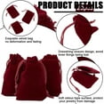 thumbnail image 6 of 25Pcs 7x5cm Velvet Pouches Dark Red Burgundy Red Soft Velvet Cloth Gift Bags with Drawstring Jewelry Pouches (2.8x2Inch), 6 of 9