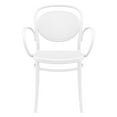 thumbnail image 3 of Luxury Commercial Living 33.5" White Stackable Outdoor Patio XL Arm Chair, 3 of 6