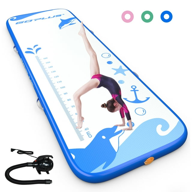 Goplus 10ft Inflatable Gymnastic Tumbling Mat W/Electric Pump Yoga Training