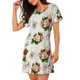 thumbnail image 2 of Balery Vintage Bike Flower Butterfly Camisón de manga corta con cuello redondo para mujer, cómodo y elegante., 2 of 6