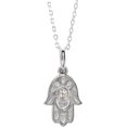 thumbnail image 5 of 14K White .03 CTW Diamond Hamsa Necklace in 14k White Gold, 5 of 5