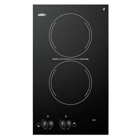 Summit CR2110 12 Inch Wide 120V Built In Electric Cooktop with Black Ceramic Gla