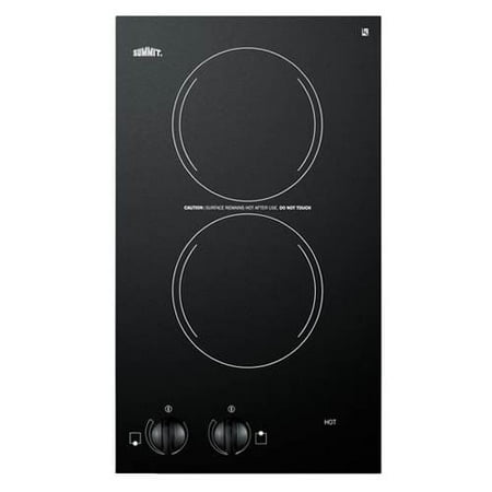 Summit CR2110 12 Inch Wide 120V Built In Electric Cooktop with Black Ceramic Gla