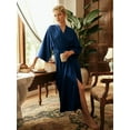 thumbnail image 3 of Women's Long Silk Robe Satin Kimono Lightweight Bathrobe for Bridesmaids, 3 of 5