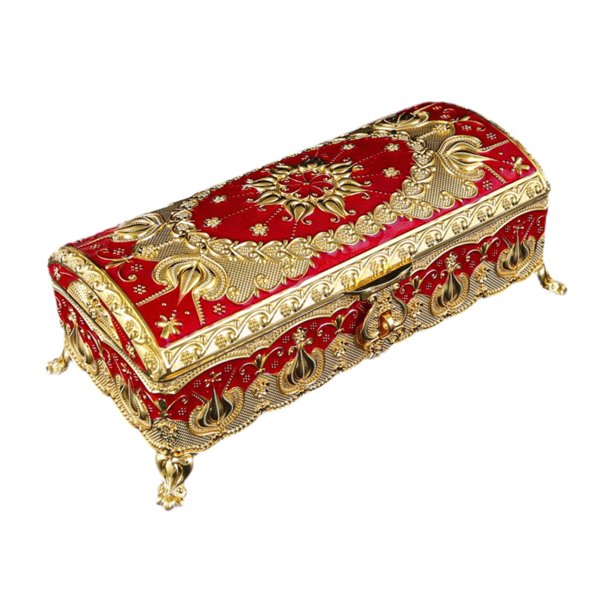 Caja de joyería de metal, caja de regalo de recuerdo, organizador de joyas rectangular para pendientes, colgantes, dijes, regalo de San Valentín