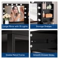 thumbnail image 7 of Smuxee Modern Vanity Set with Mirror and Lights,2 Drawers and 2 Shelves,Bedroom Makeup Table,Black, 7 of 7